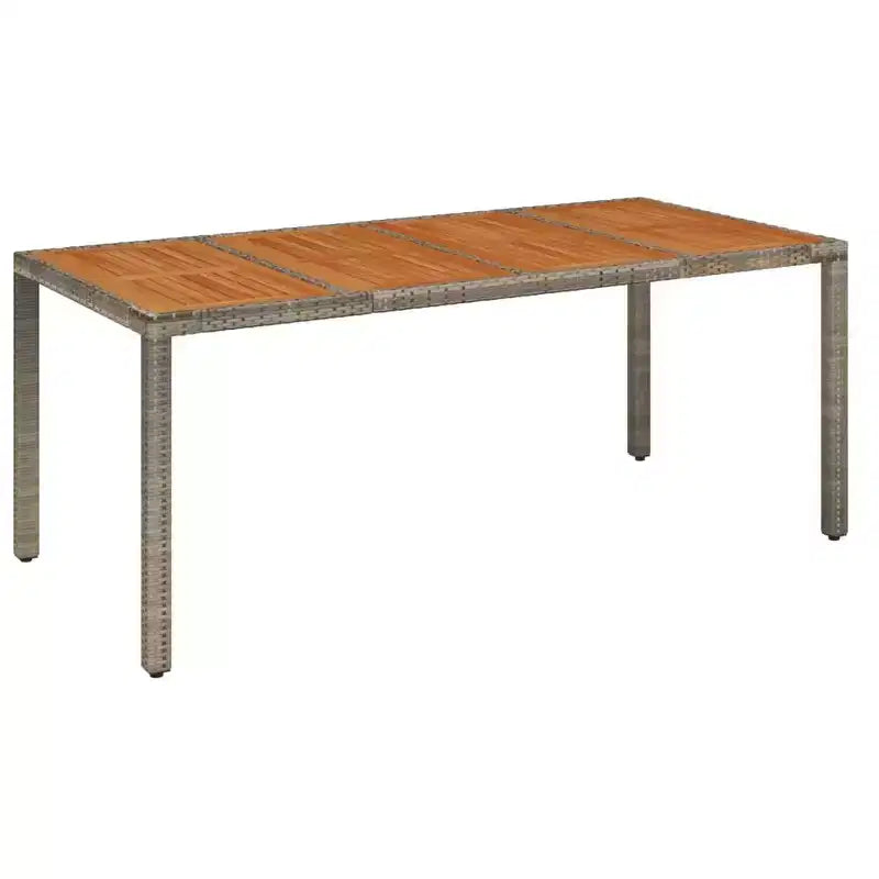 vidaXL Salon de jardin 9 pièces - Sièges rembourrés/Rotin PE et table en bois d'acacia/Chaises inclinables réglables/Gris/Mobilier d'extérieur de jardin