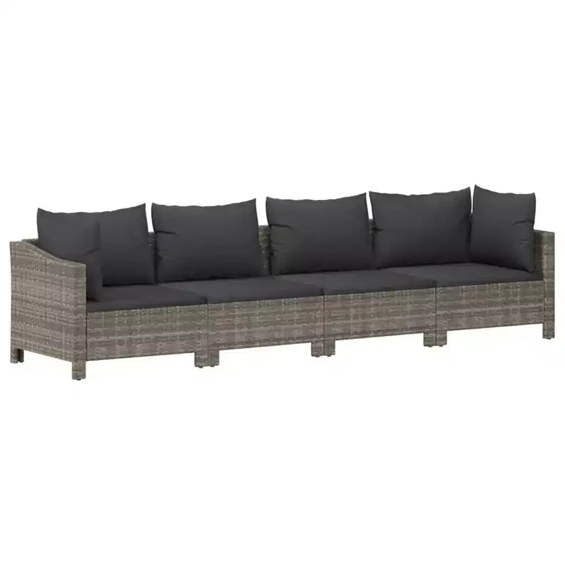 vidaXL Salon de jardin 8 pièces avec coussins en résine tressée gris