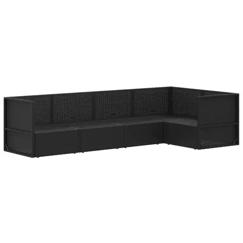 vidaXL Salon de jardin noir en rotin PE, acier poudré, polyester