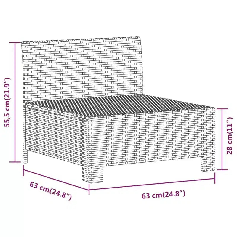 vidaXL Salon de jardin 3 pièces avec coussins en résine tressée gris