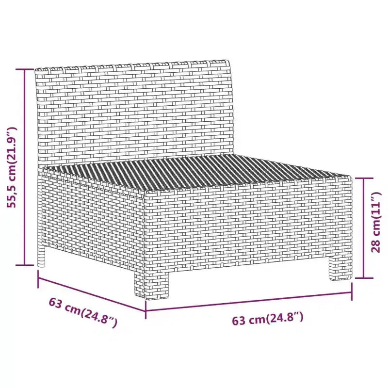 vidaXL Salon de jardin Fauteuil et canapé avec coussins Résine tressée gris