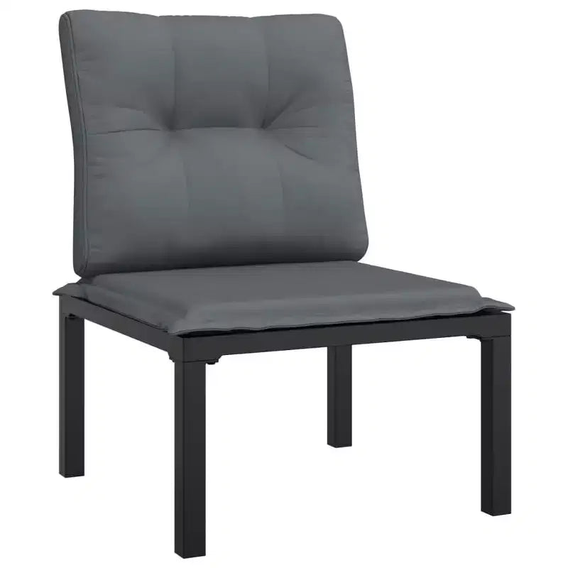 vidaXL Salon de jardin Canapé d'angle en poly rotin noir et gris