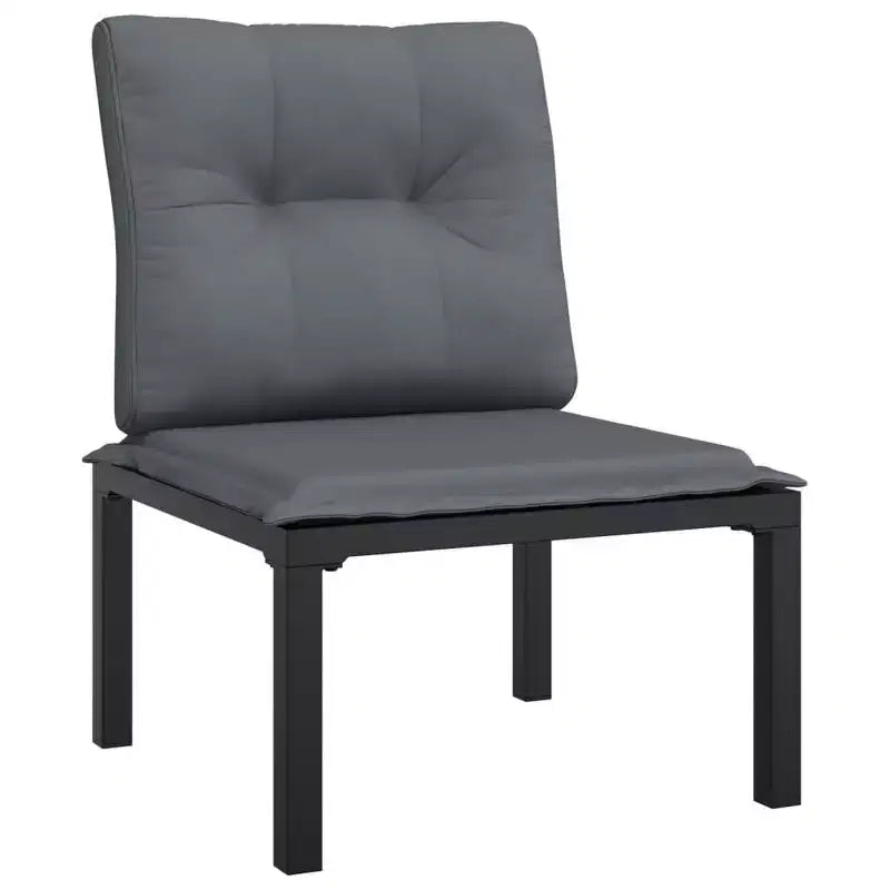 vidaXL Salon de jardin 6 pièces en résine tressée noir et gris