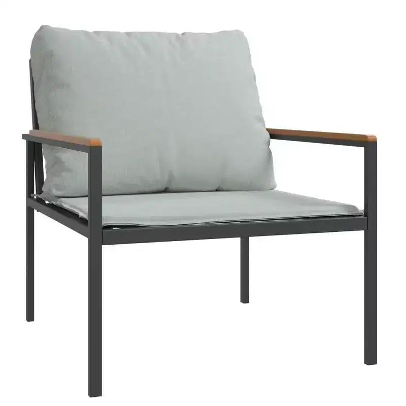 vidaXL Salon de jardin 4 pièces avec coussins en acier anthracite