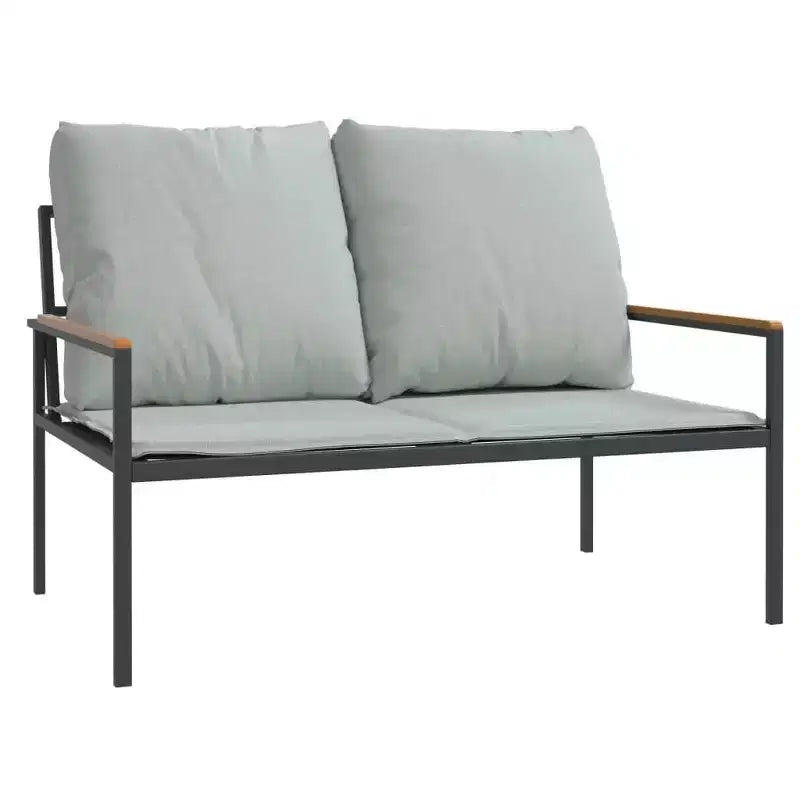 vidaXL Salon de jardin 4 pièces avec coussins en acier anthracite