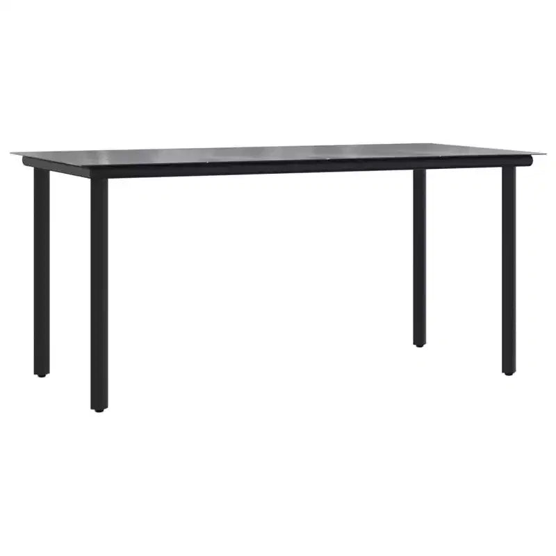 vidaXL Ensemble de jardin à manger noir résine tressée et acier empilable standard - Longueur de table 63 4 articles