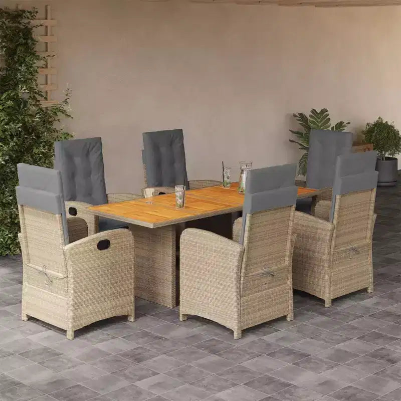 vidaXL Salon de jardin avec coussins en résine tressée gris