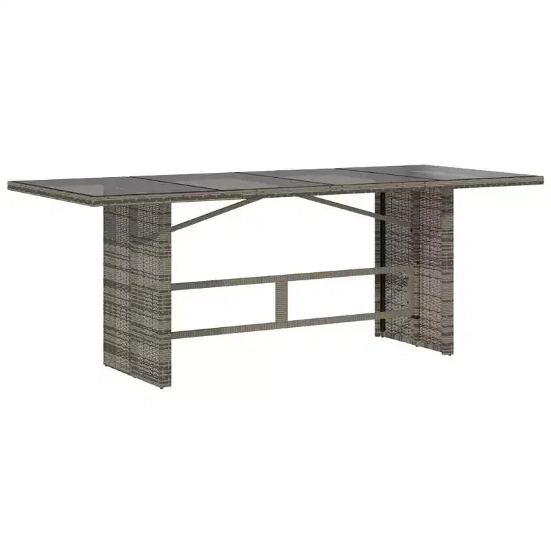 vidaXL Ensemble de salle à manger d'extérieur 9 pièces - Résine tressée gris avec chaises réglables, coussins bleu marine et table en verre trempé