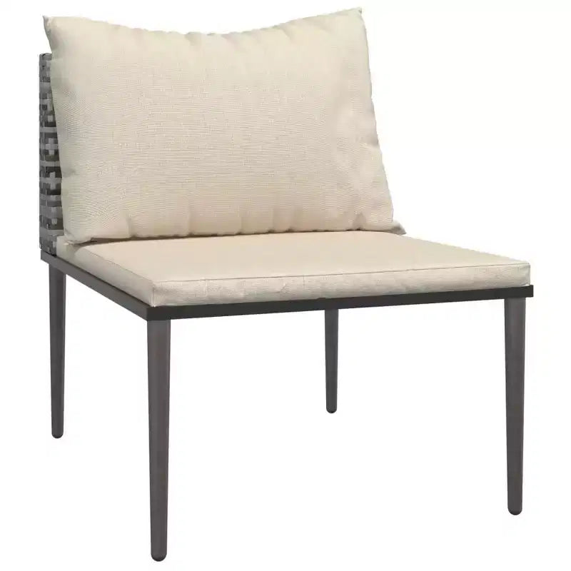 vidaXL Salon de jardin 7 pièces avec coussins résine tressée gris