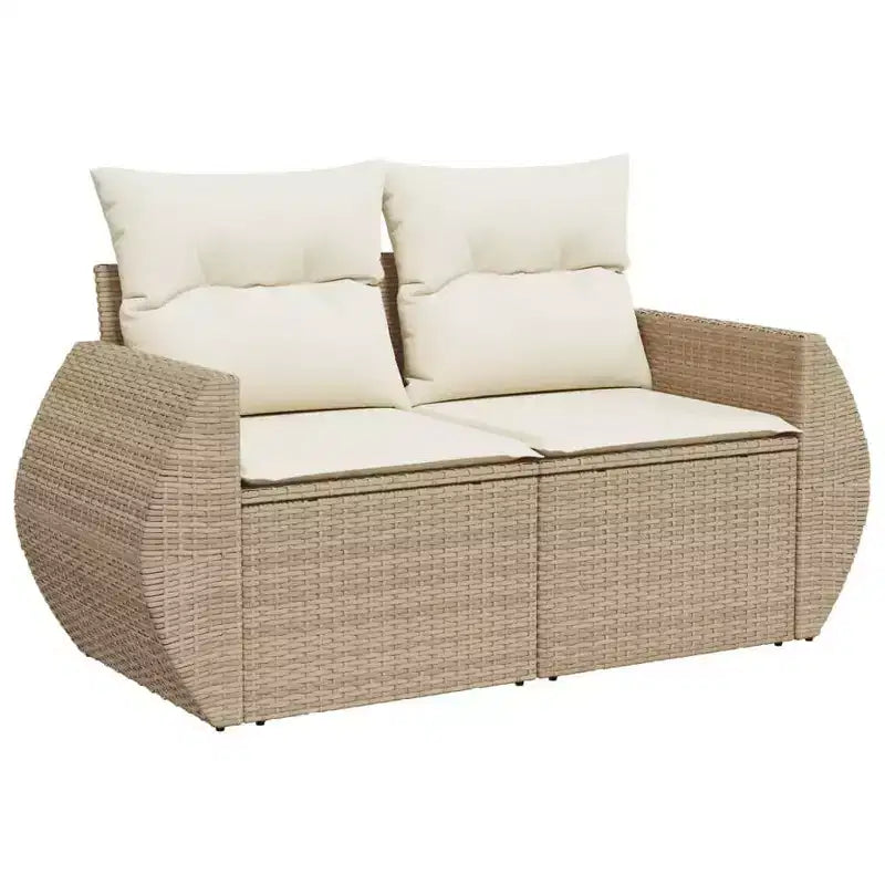 vidaXL Salon de jardin beige en résine tressée Grand salon de jardin modulable
