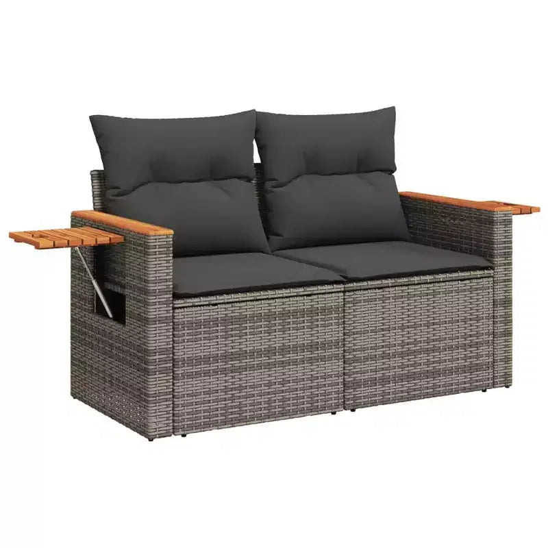 vidaXL Salon de jardin modulaire en résine tressée gris Standard