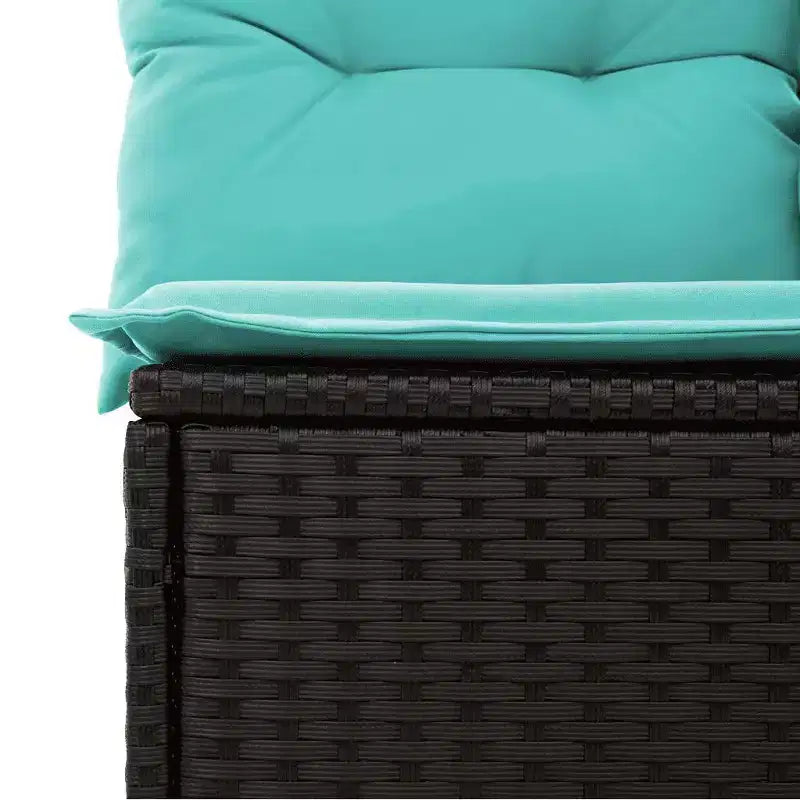 vidaXL Salon de jardin noir, bleu