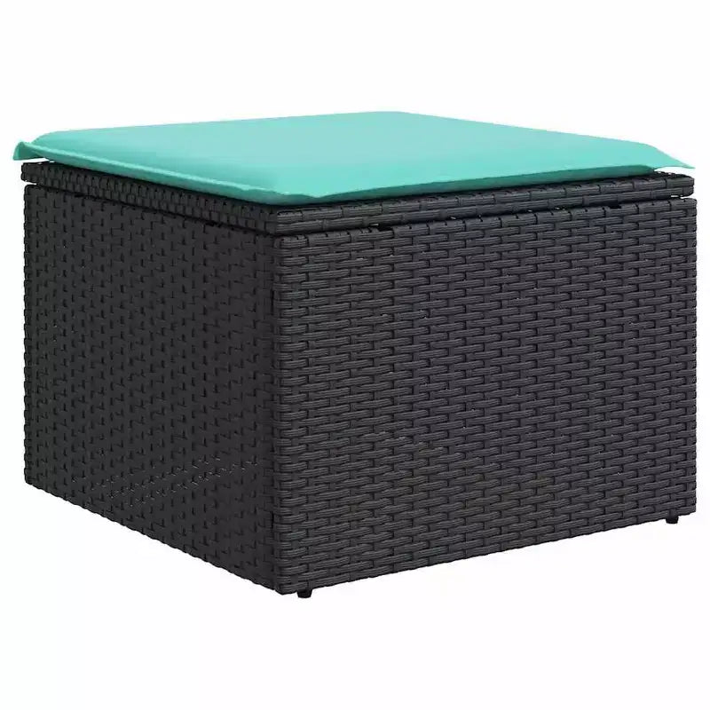 vidaXL Salon de jardin avec coussins, table et canapés 8 pièces en résine tressée - Noir