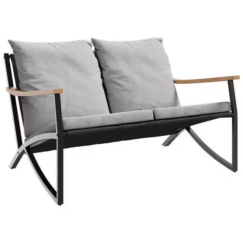 vidaXL Chaises de patio avec coussins, mobilier de jardin extérieur, acier noir