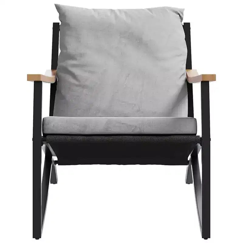 vidaXL Chaises de patio avec coussins, mobilier de jardin extérieur, acier noir