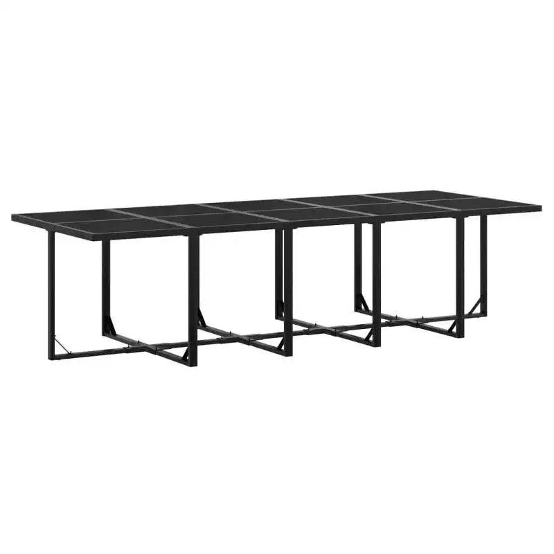 vidaXL Salon de jardin 15 pcs avec coussins textilène noir