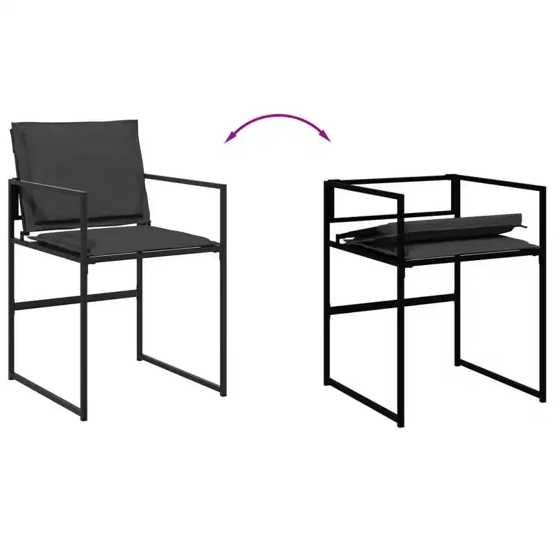 vidaXL Salon de jardin 15 pcs avec coussins textilène noir