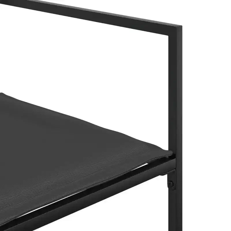 vidaXL Salon de jardin 15 pcs avec coussins textilène noir