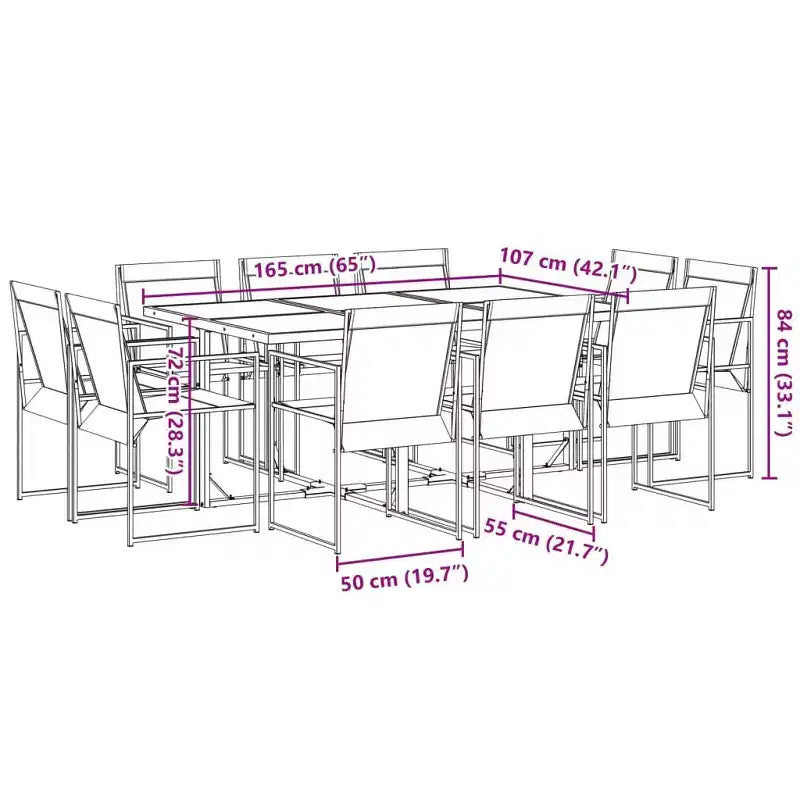 vidaXL Salon de Jardin Ensemble Table et Chaises Mobilier d'extérieur en textilène