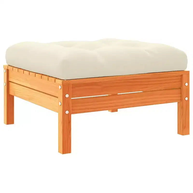 vidaXL Salon de jardin grand format en pin massif marron ciré et tissu Oxford