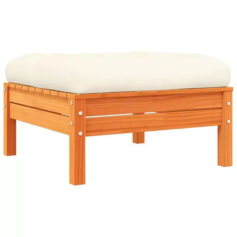 vidaXL Salon de jardin grand format en pin massif marron ciré et tissu Oxford