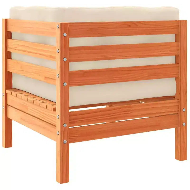 vidaXL Salon de jardin grand format en pin massif marron ciré et tissu Oxford