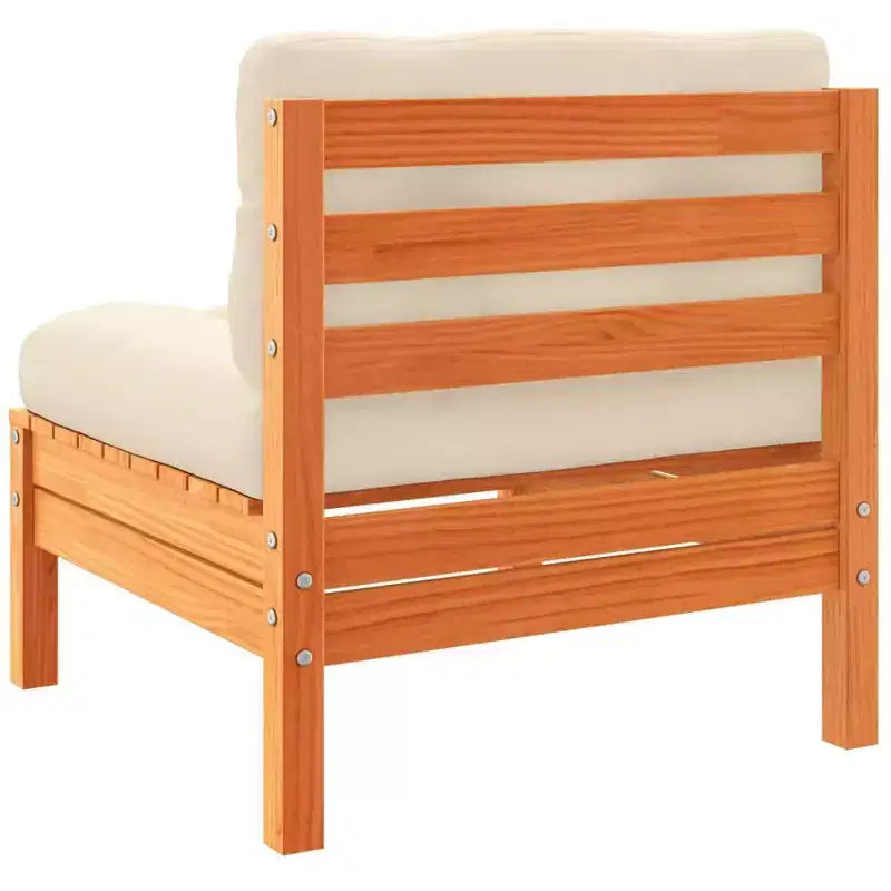 vidaXL Salon de jardin grand format en pin massif marron ciré et tissu Oxford
