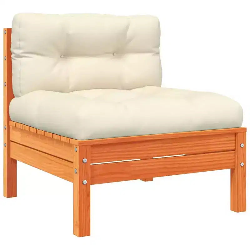 vidaXL Ensemble de canapés de jardin marron cire Bois de pin massif 5 pièces modulable