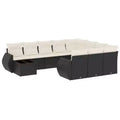 vidaXL Garden Sofa Set Black, Cream White