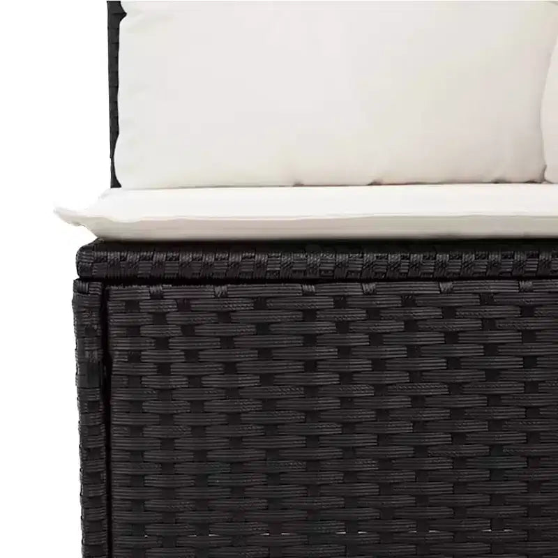 vidaXL Salon de jardin noir, crème