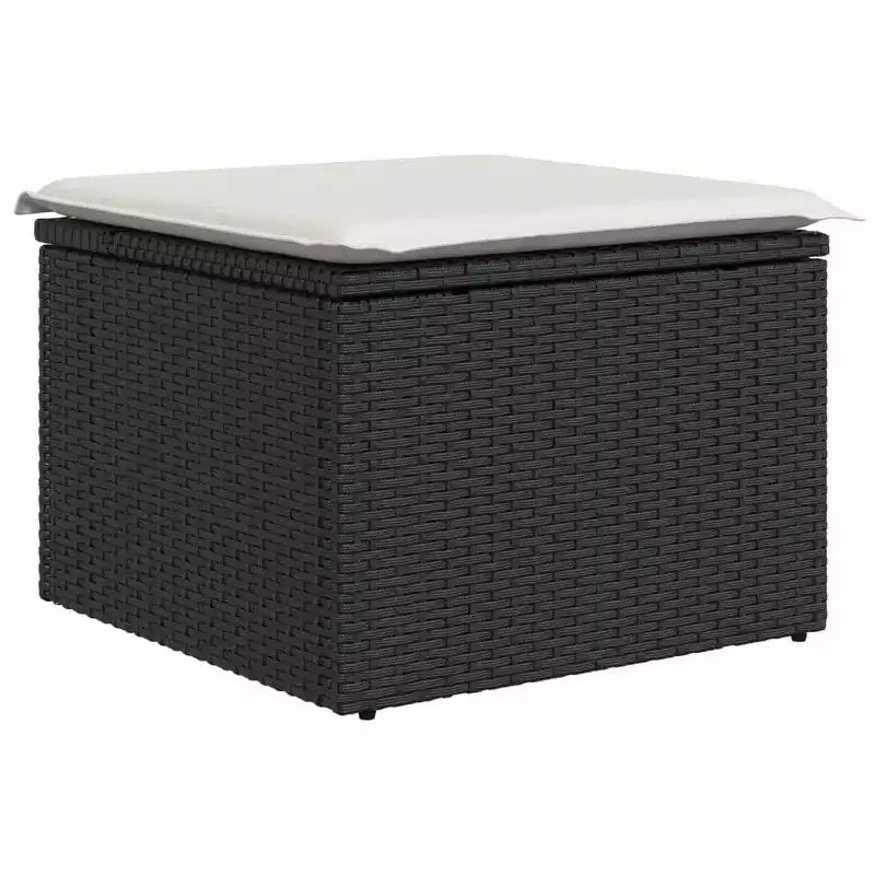 vidaXL Salon de jardin noir en résine tressée 6 pièces modulable