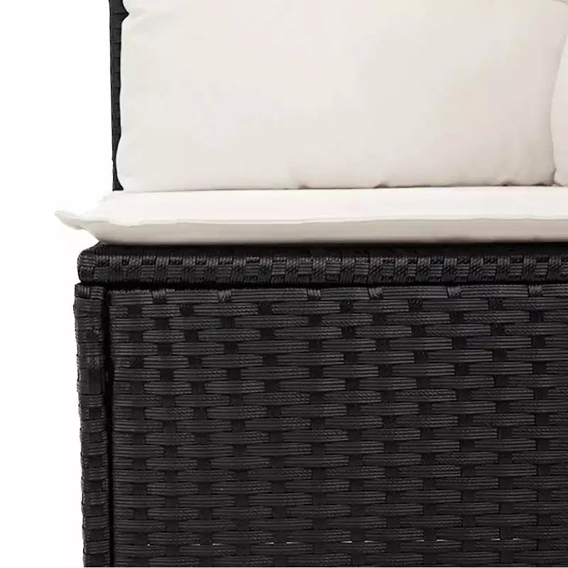 vidaXL Salon de jardin noir en résine tressée 6 pièces modulable