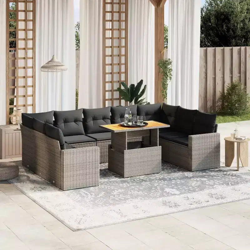 vidaXL Salon de jardin gris
