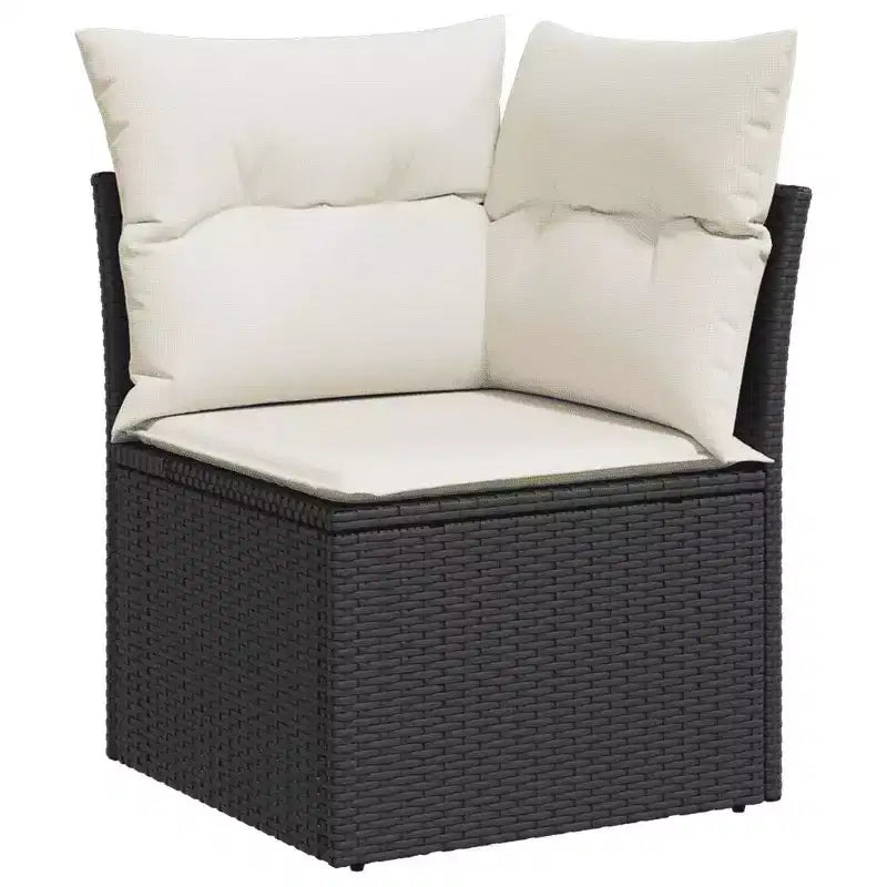vidaXL Salon de jardin noir et crème