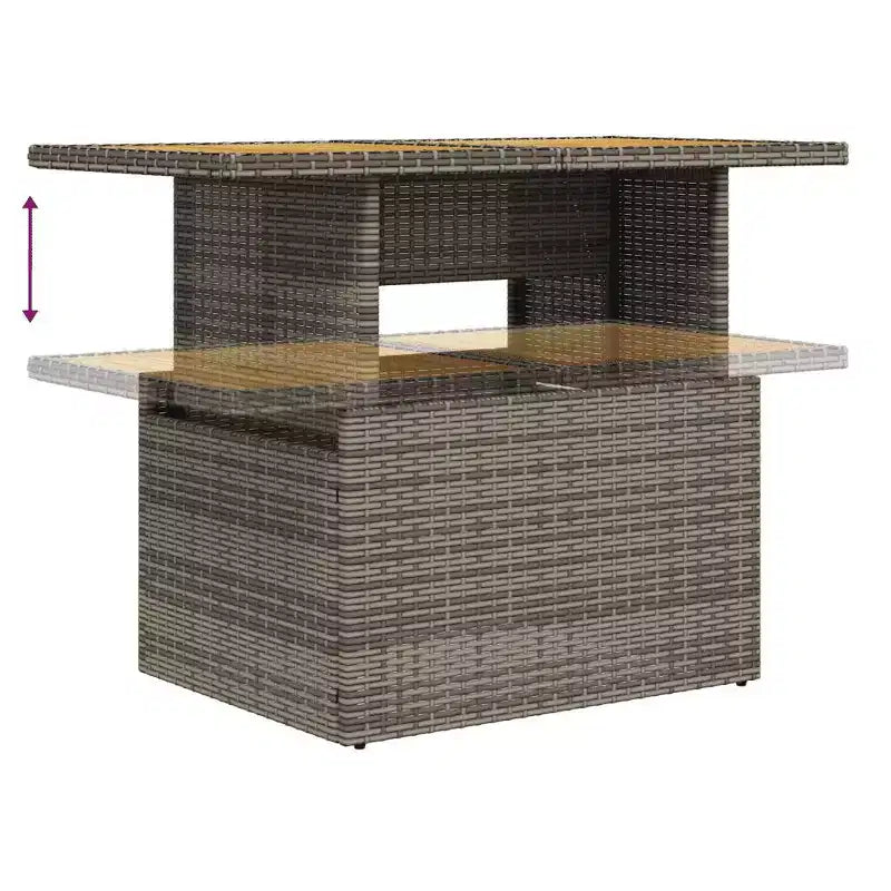 vidaXL Salon de jardin Gris Résine tressée Canapé de jardin modulable