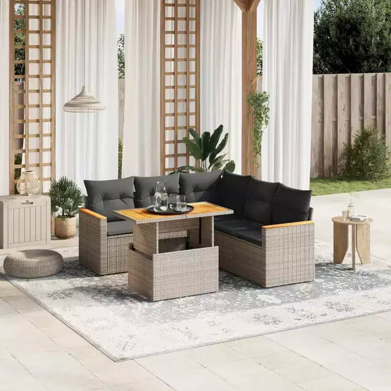 vidaXL Salon de jardin gris