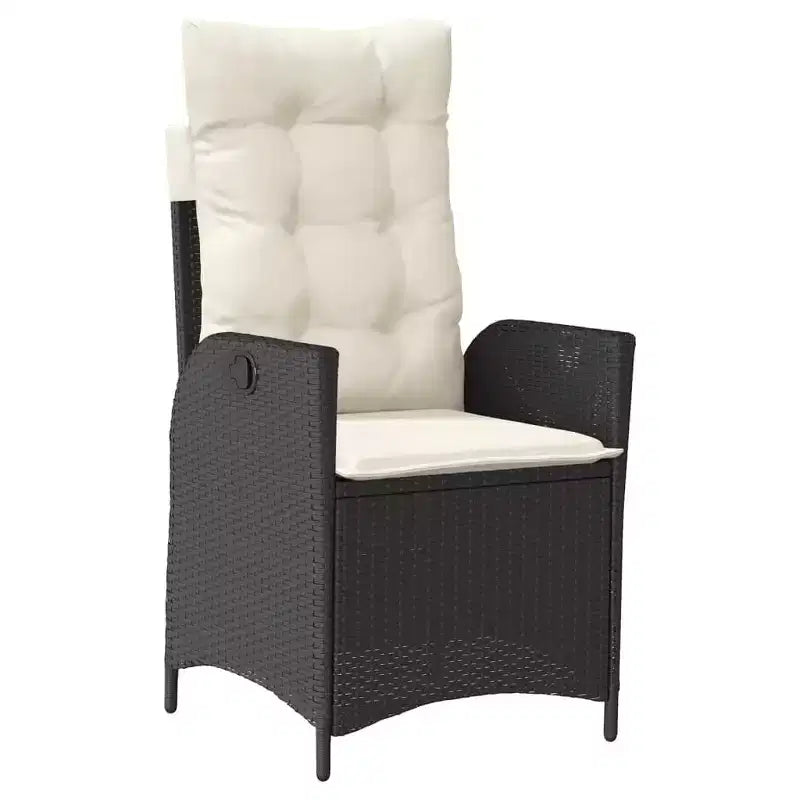 vidaXL Ensemble repas de jardin noir, marron, crème