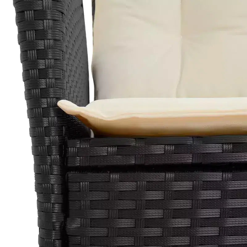 vidaXL Ensemble repas de jardin noir, marron, crème