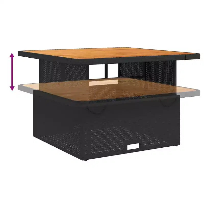 vidaXL Ensemble repas de jardin noir, marron, crème