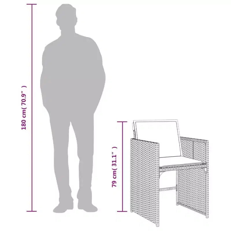 vidaXL Ensemble de salle à manger d'extérieur 8 pcs gris résine tressée grand pliable