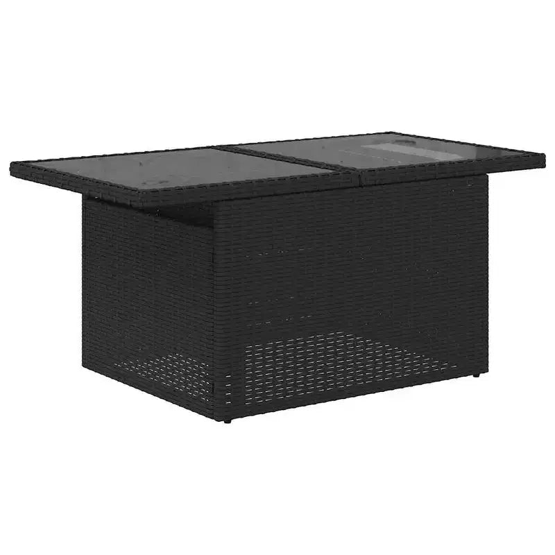 vidaXL Salon de jardin avec coussins Ensemble de conversation 7 pièces Poly rotin Acacia - Noir