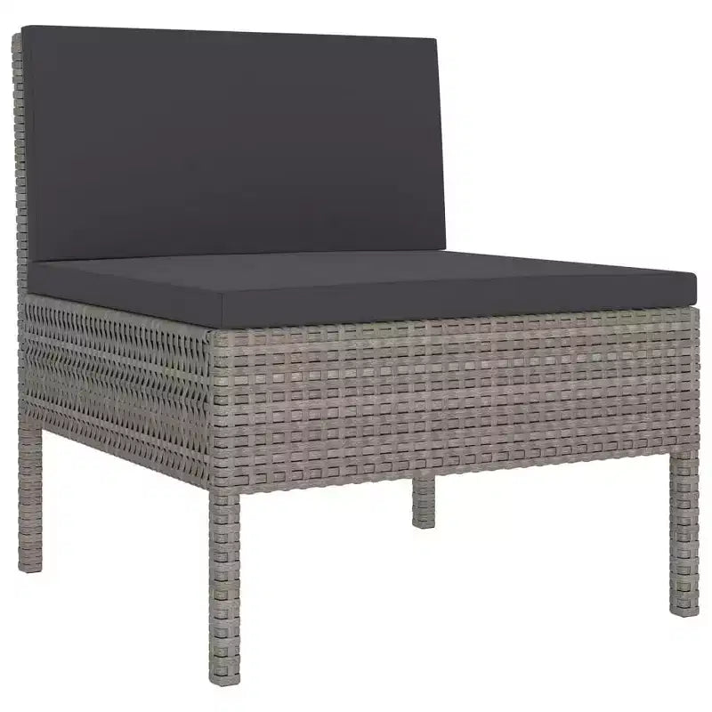 vidaXL Salon de jardin modulaire avec table en résine tressée gris