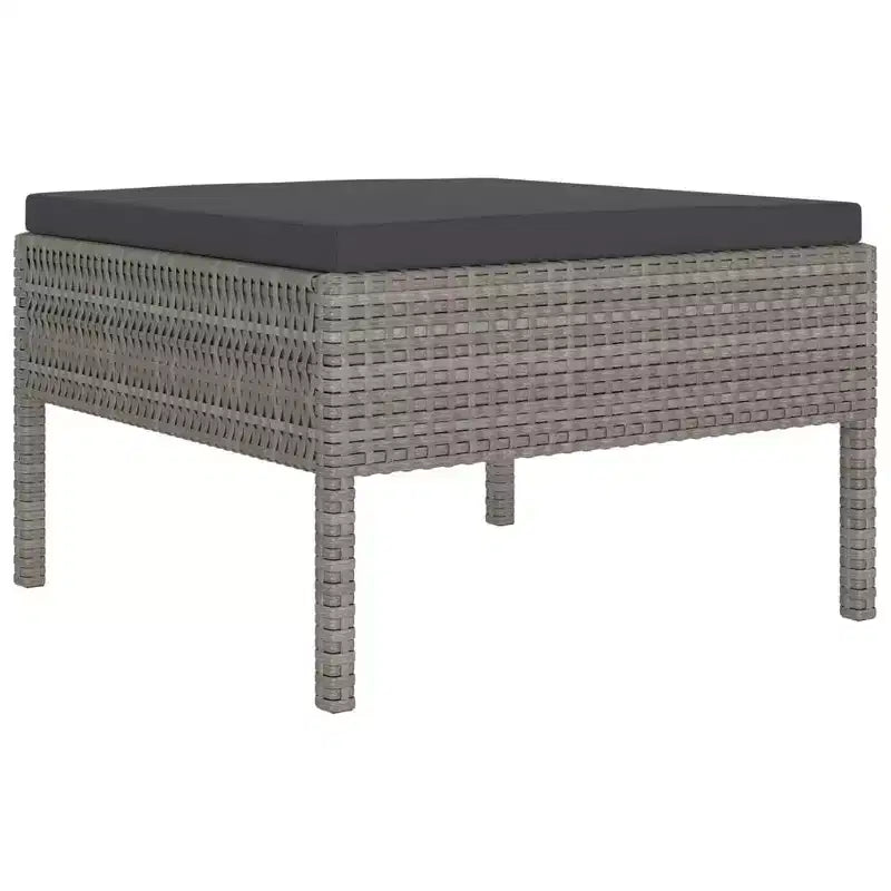 vidaXL Salon de jardin canapé d'angle en résine tressée gris pour terrasse