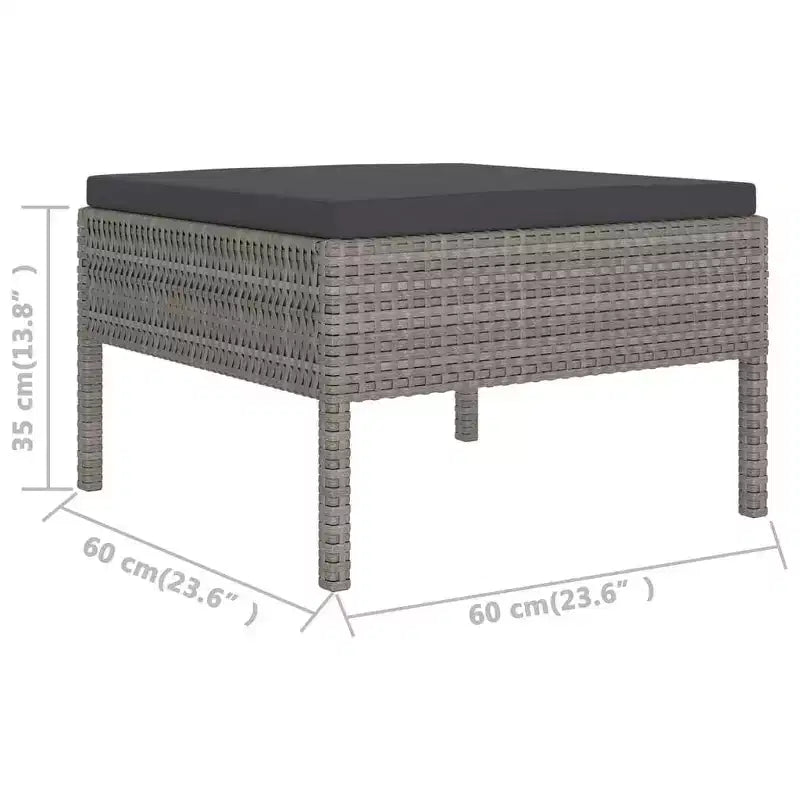 vidaXL Salon de jardin canapé d'angle en résine tressée gris pour terrasse