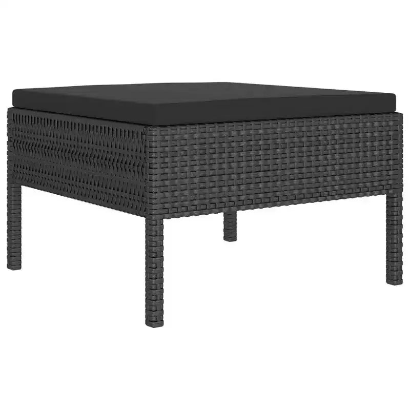 vidaXL Salon de jardin modulaire avec table en résine tressée noir