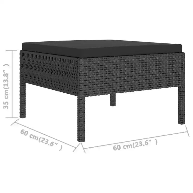 vidaXL Salon de jardin modulaire avec table en résine tressée noir