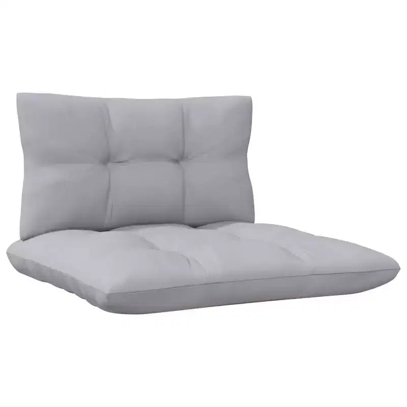 vidaXL Salon de jardin gris Bois de pin massif, tissu 100 % polyester Grande