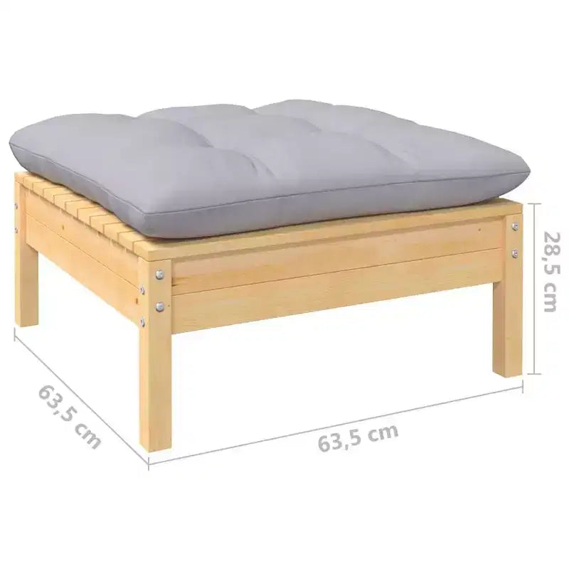 vidaXL Salon de jardin gris en pin massif grand modulaire