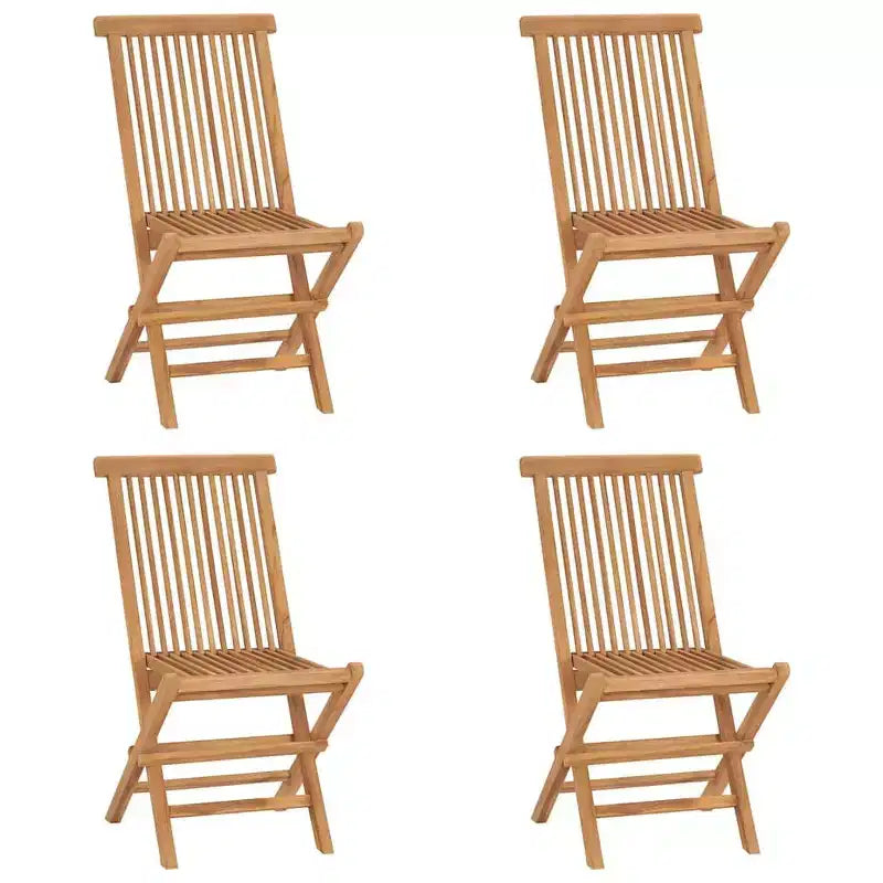 vidaXL Ensemble repas de jardin pliable 5 pièces - Bois de teck massif - Meubles d'extérieur résistants aux intempéries - Facile à assembler - Gain de place