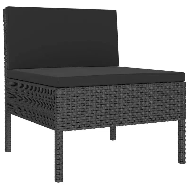 vidaXL Salon de jardin modulable - 8 pièces - Noir - Résine tressée avec coussins - Résistant aux intempéries, robuste et confortable
